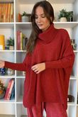 Beyond Terry Oversized Cowl Knit Deep Strawberry Marl